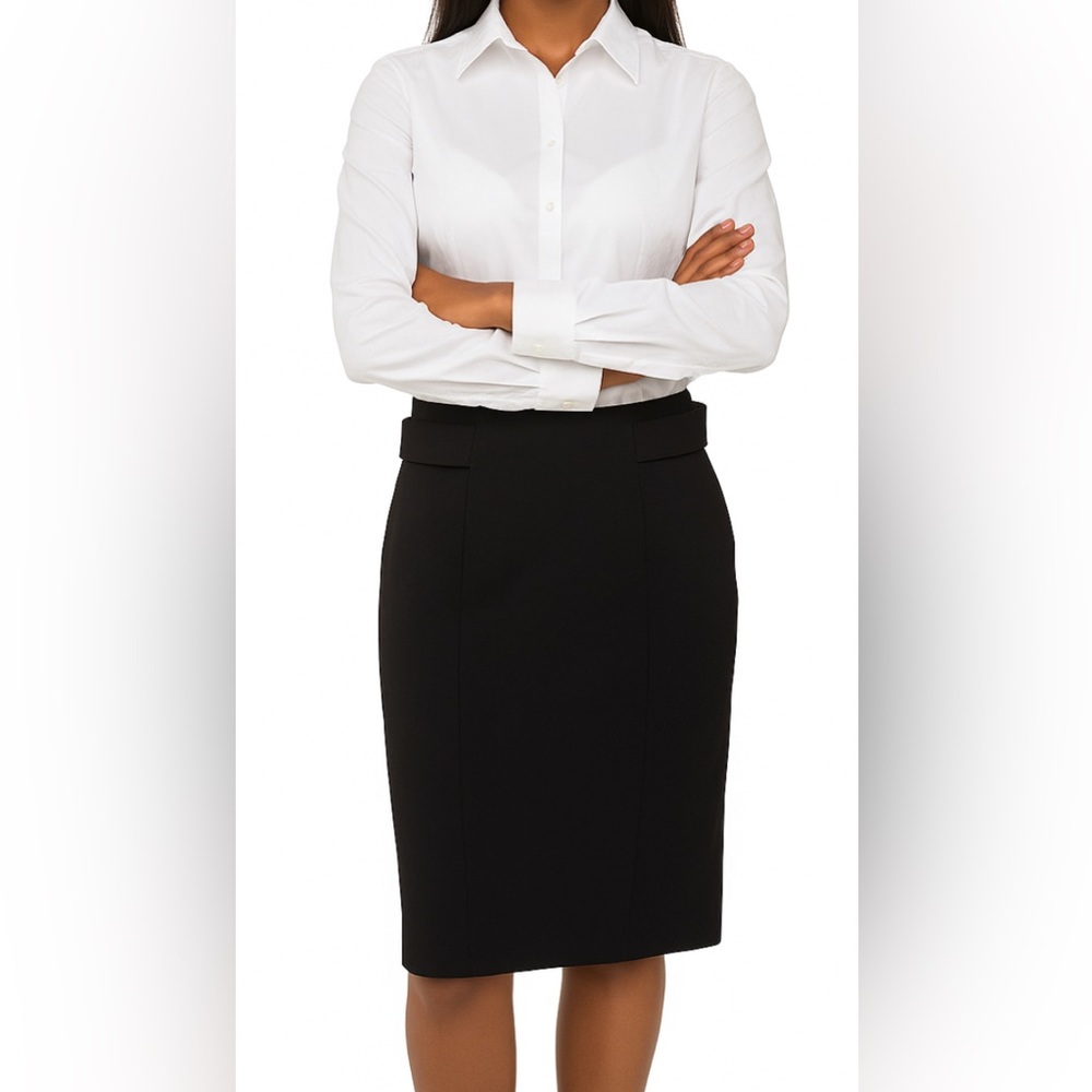 Eva Mendes New York & Company Collection Black Pencil Skirt w Back Slit. Size 12